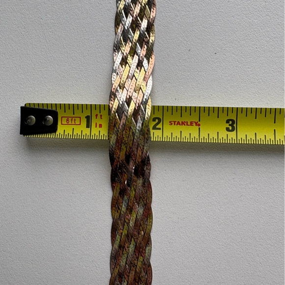 Vintage Sterling silver & Gold Plate Woven Braided Milor Italy Bracelet - Picture 14 of 15
